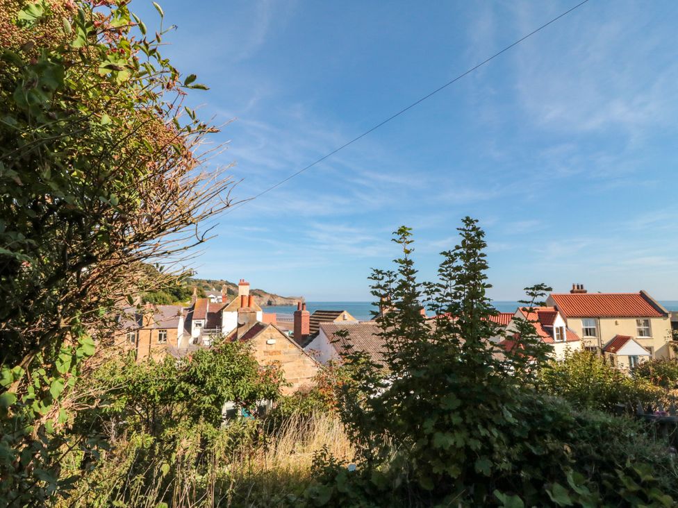 A view of the sea and houses at Iveridge Sandsend
