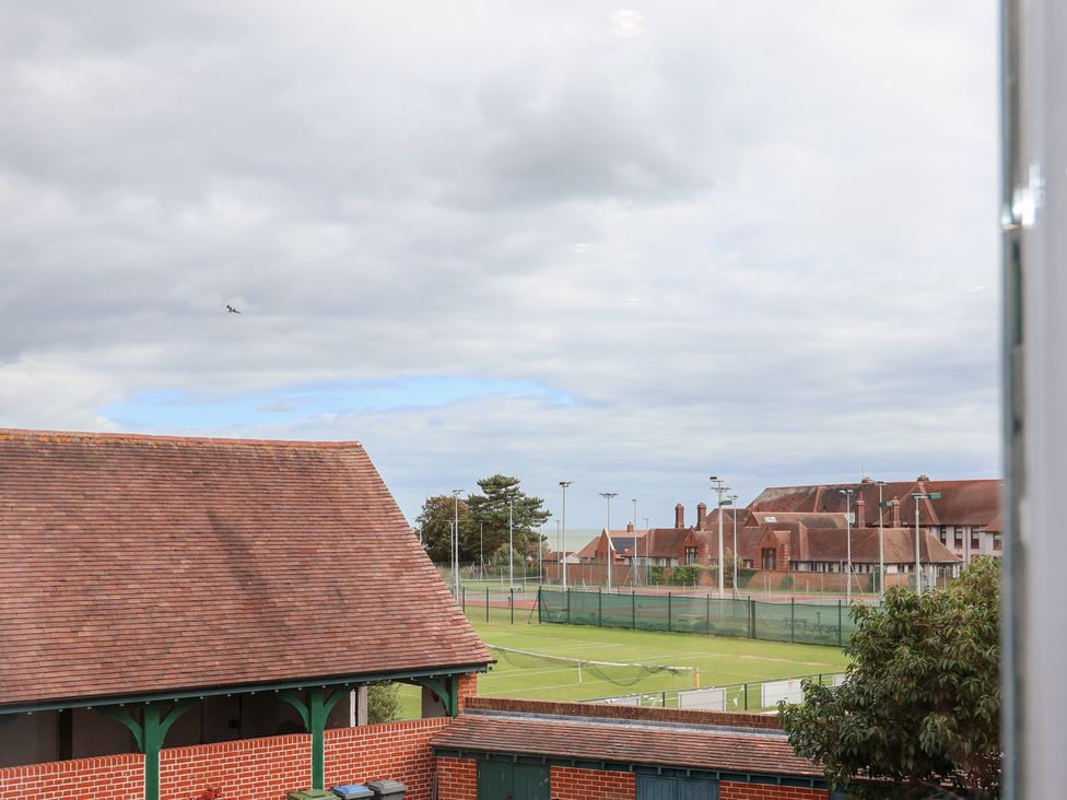 View of tennis courts and buildings at Old Felixstowe, Bath Road in Felixstowe, Suffolk