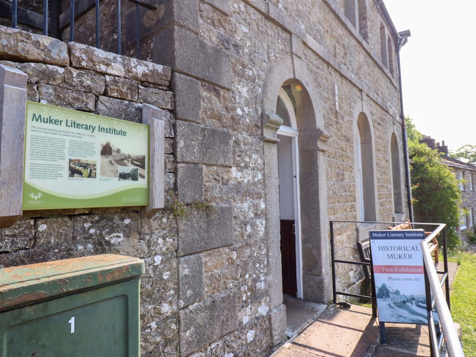 Exterior of Muker Literary Institute with sign at The Old Dairy in Richmond