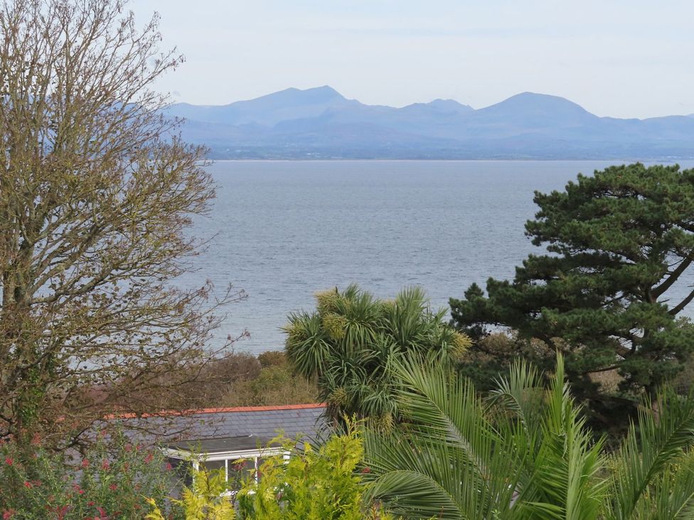 A view of the sea and mountains from Machroes Cottage Pwllheli