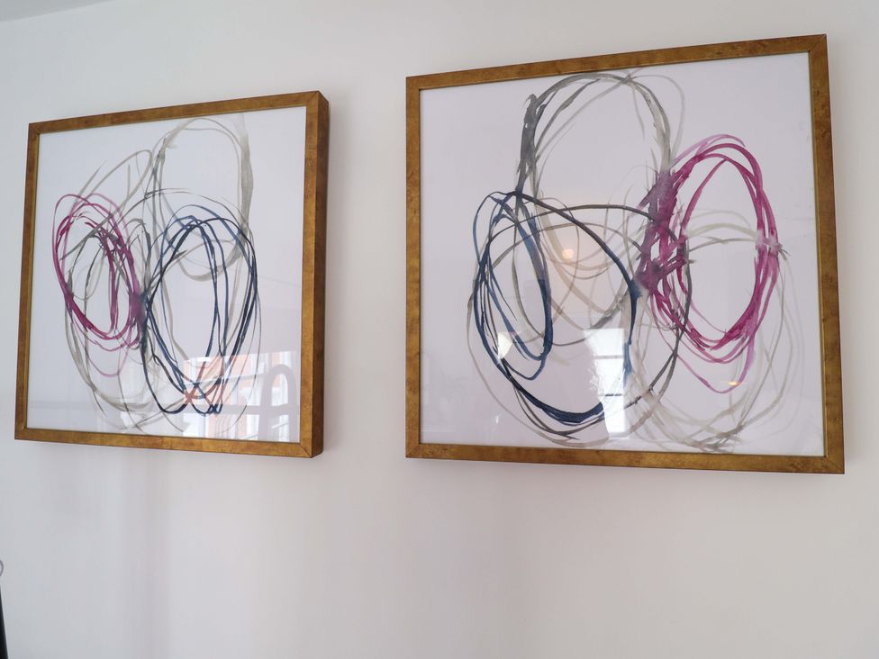 Framed abstract artwork on a wall at 11 Ballygate Babbacombe