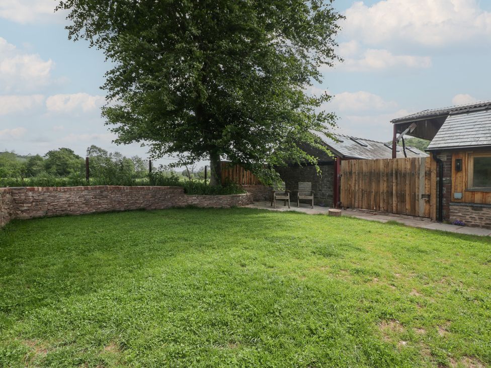 An outdoor area with grass and a tree at Monnow in Pandy near Longtown (hereford)