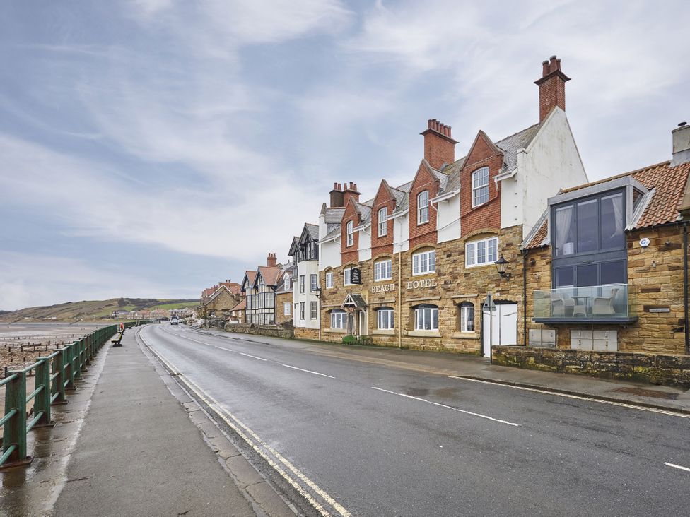 A hotel by the road at Beachside Cottage in Sandsend