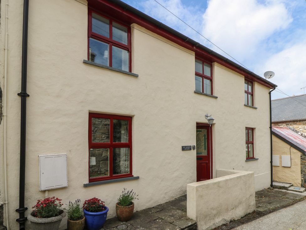 An exterior view of a house with plants at St John's House Newport, Pembrokeshire
