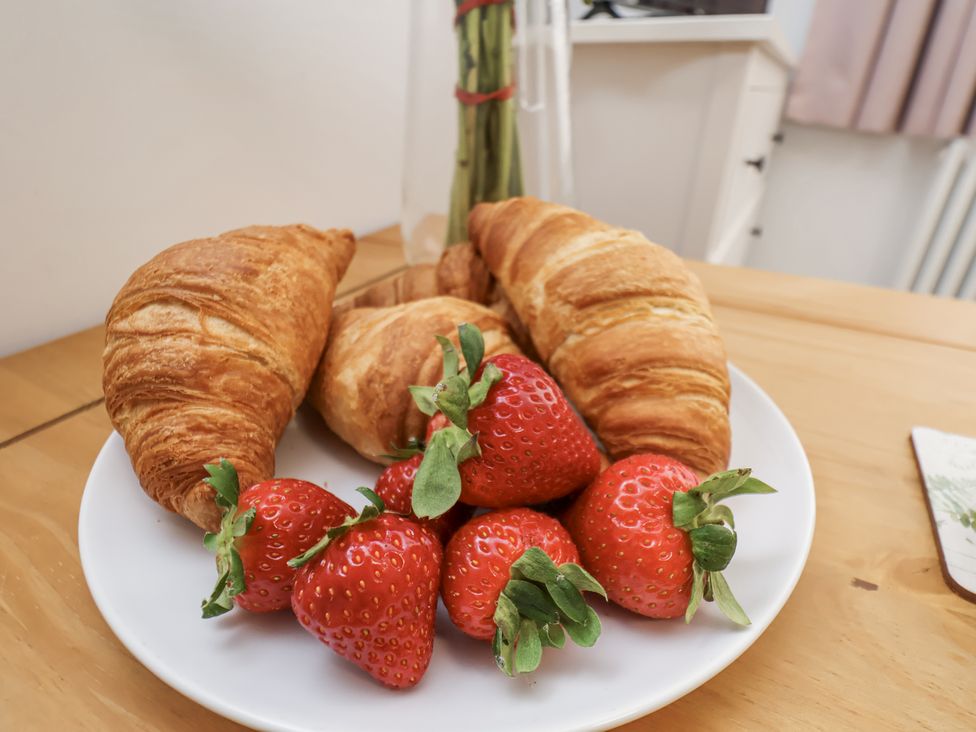 A plate with croissants and strawberries at 96 Church Street in Guisborough