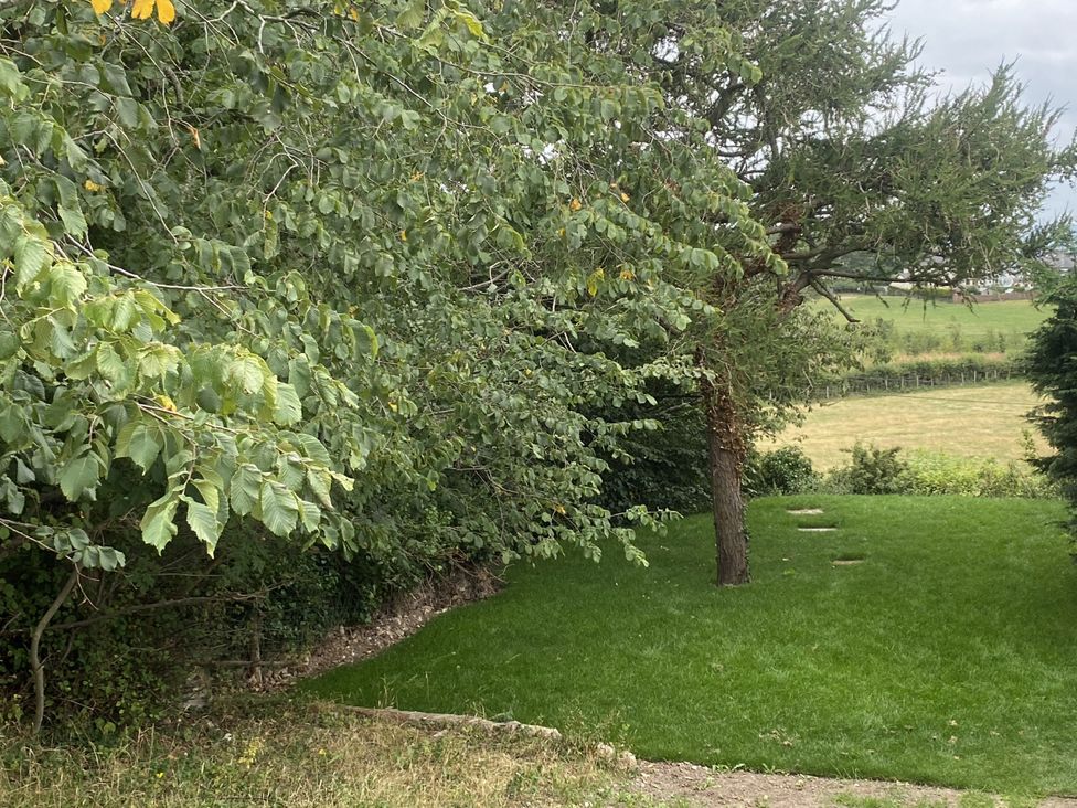 A garden with trees and grass at The Gatekeepers Cottage - Skerry Vore Bryn Pydew near Llandudno Junction