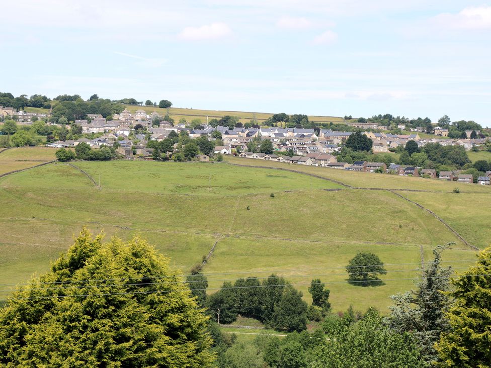 A view of houses and fields in the countryside at Myrtle Vista in Keighley