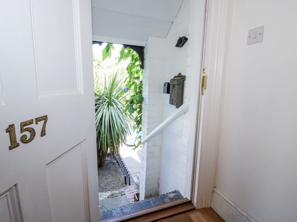 An entryway with a front door and steps at 157 Watling Street South Church Stretton