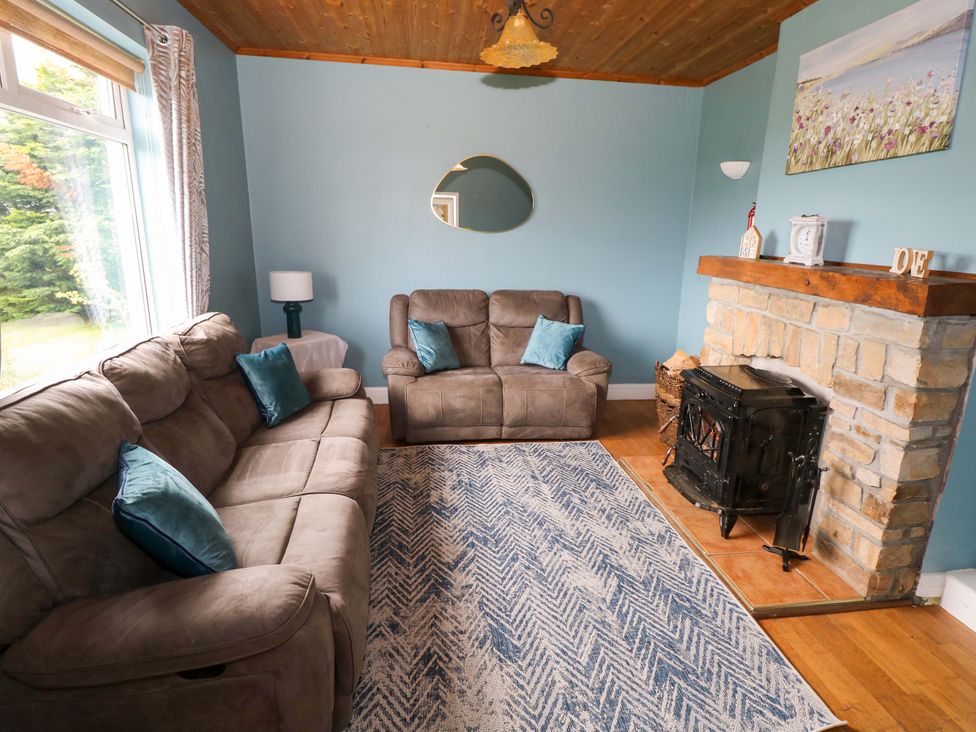 A living room with sofas and a fireplace at CARROWREAGH