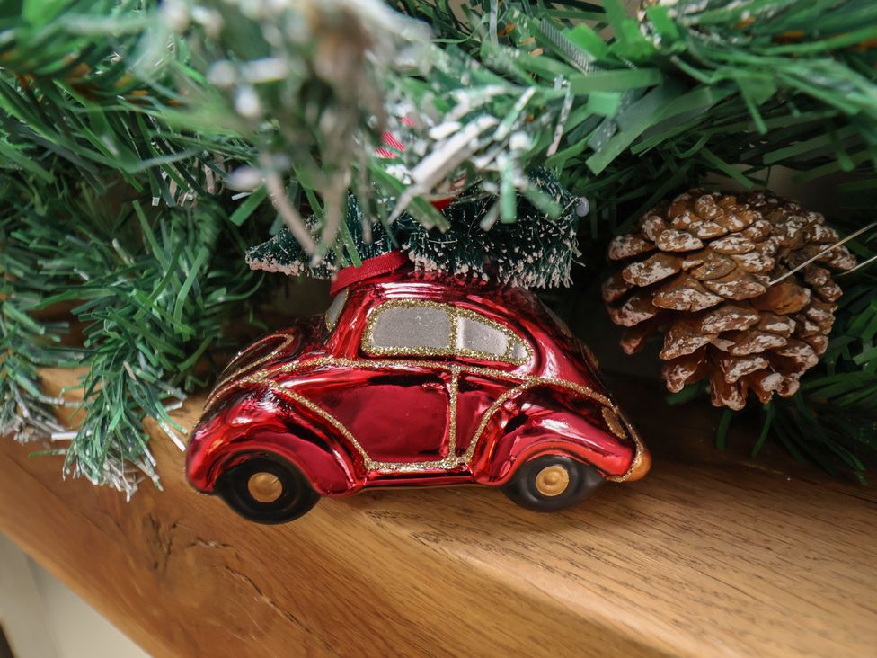 A red car ornament with a Christmas tree at Chimes Cottage in Guisborough