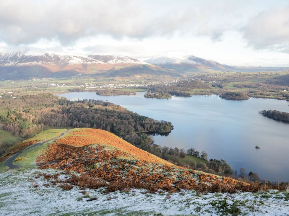 A landscape view of mountains and a lake at Hampton House in St. Bees