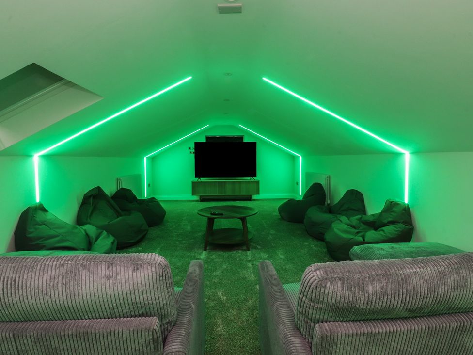 A snug with bean bags and a television at Alston House