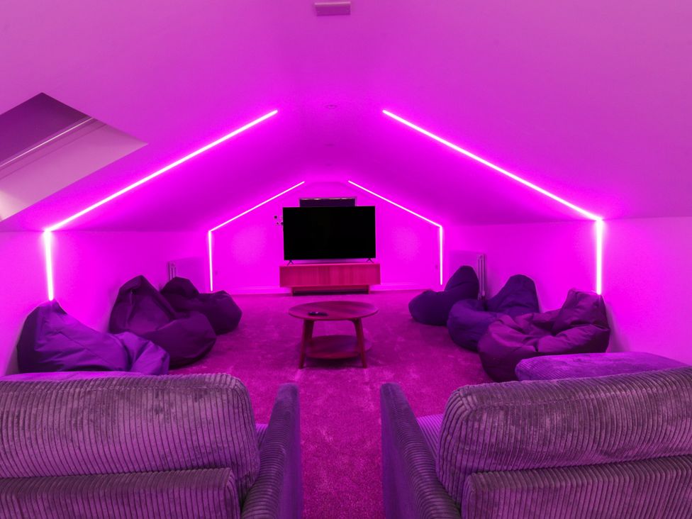 A snug with bean bags and a television at Alston House