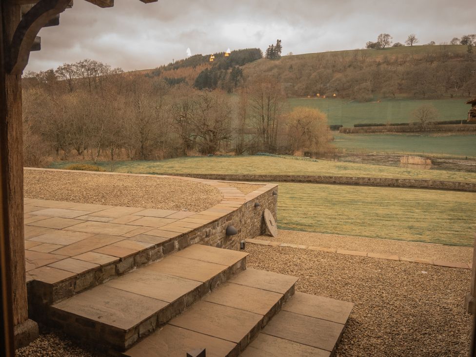 An outdoor view with steps and a path at Stud Farm House Bleddfa near Knighton