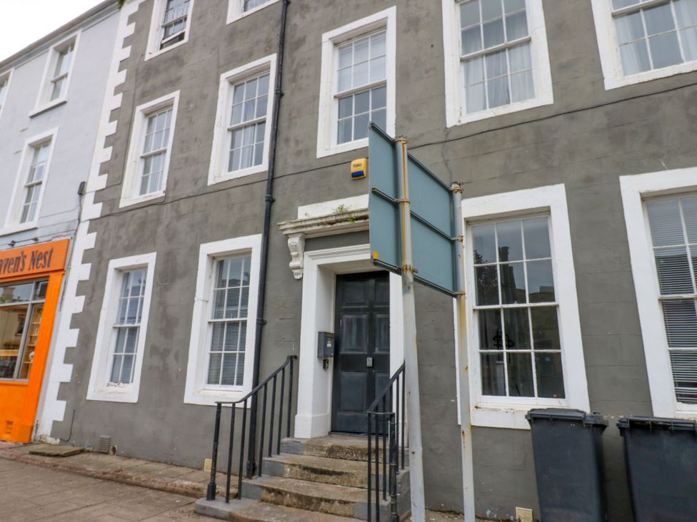 A building exterior with windows and a door at Lowther Penthouse Whitehaven