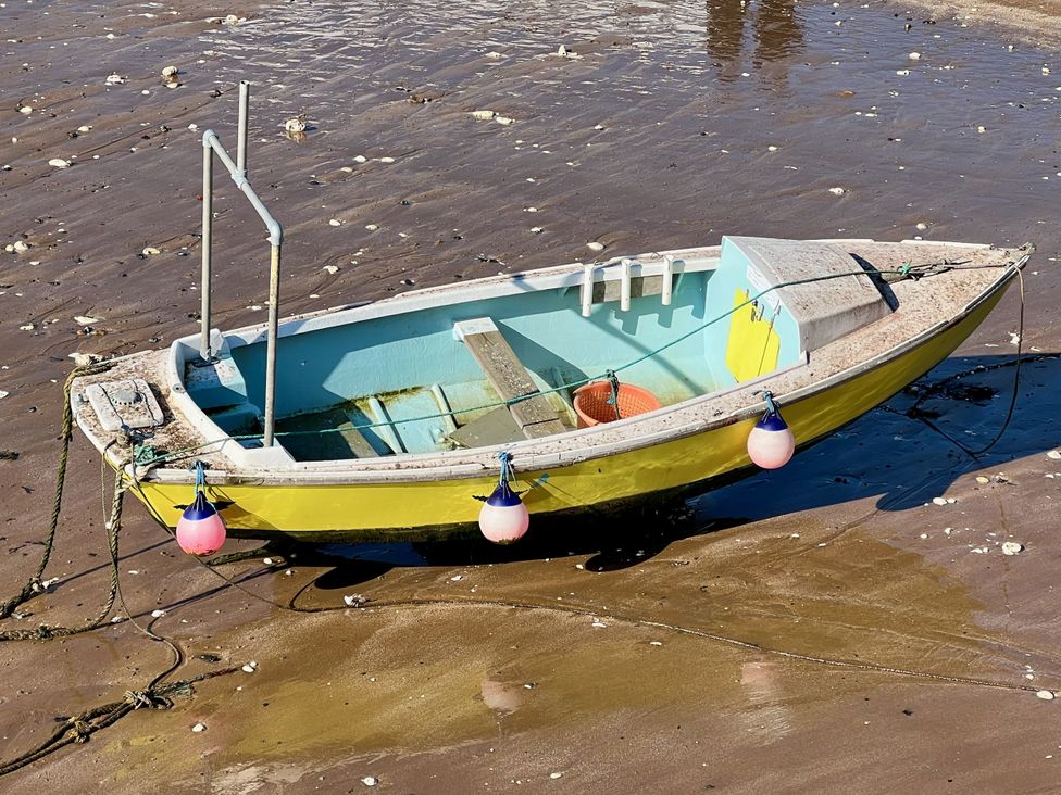 A fishing boat on the shore at Corner View in Broadstairs