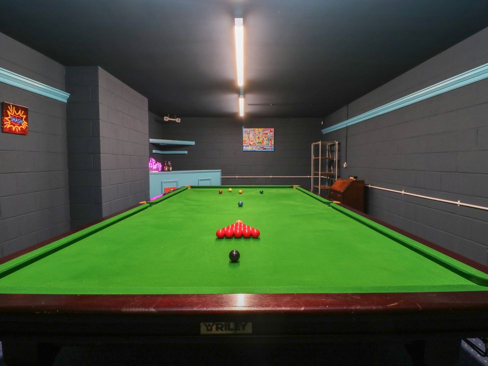 A game room featuring a snooker table with balls at 11 North Terrace Seaham