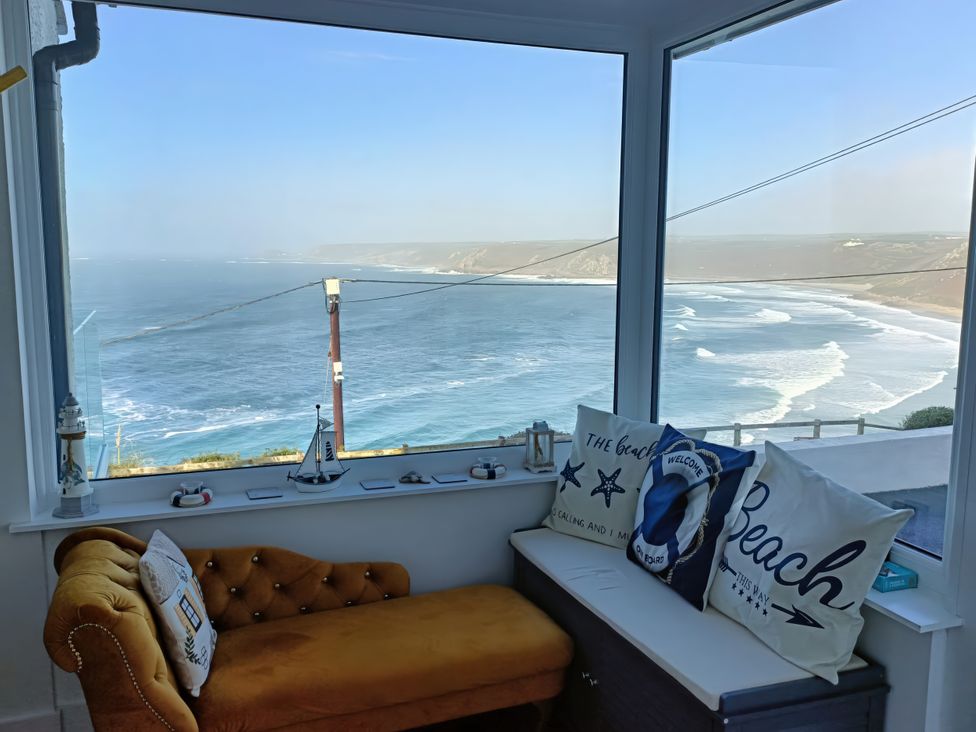 A snug with ocean view at Ocean Edge in Sennen Cove