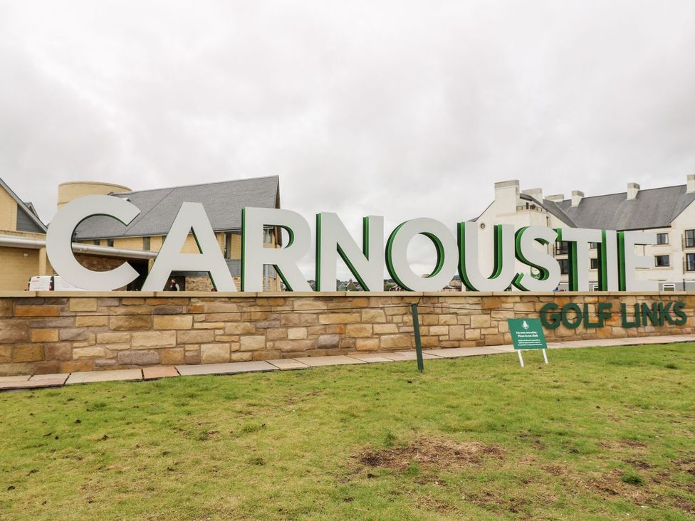 A sign for Carnoustie Golf Links in Carnoustie