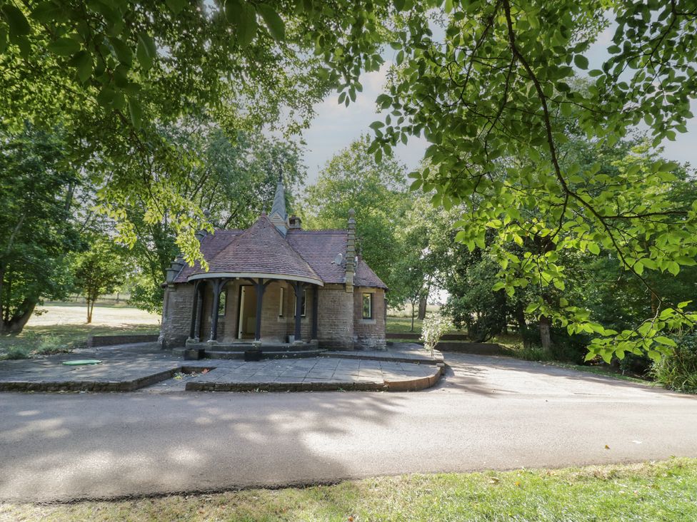 A building surrounded by trees at Boxbush Lodge in Monmouth
