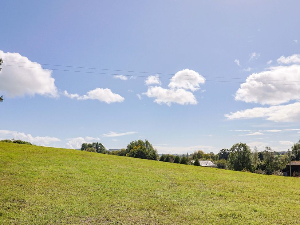 A grassy field with trees and blue sky at The Cottage Middle Westwater Westwater Nr Axminster
