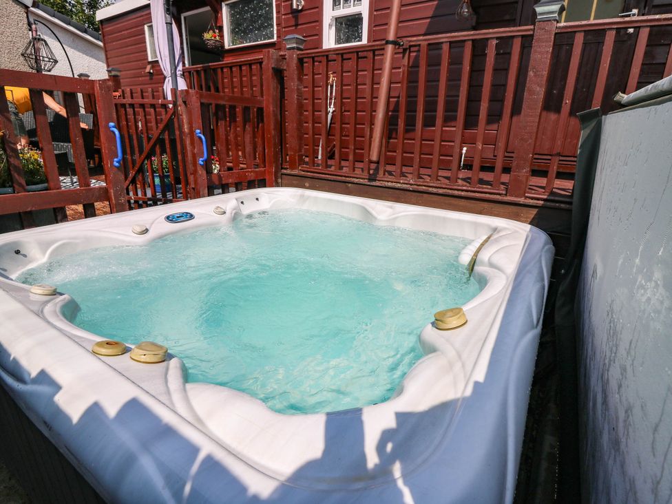 A hot tub in an outdoor area at The Cabin in East Wemyss near Buckhaven