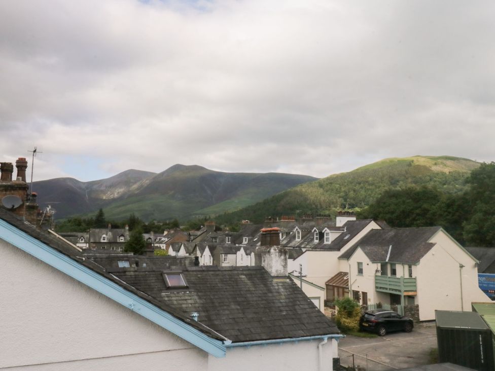 A view of rooftops and mountains at Swirl Howe in Keswick