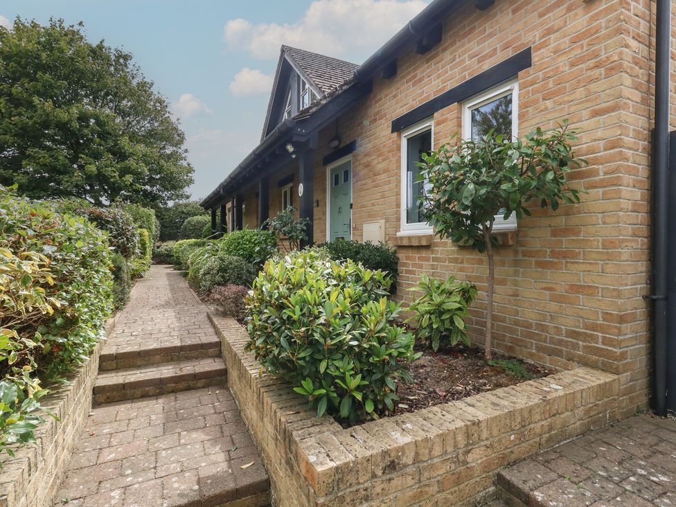 An outdoor area with a pathway and greenery at June Cottage in Wool