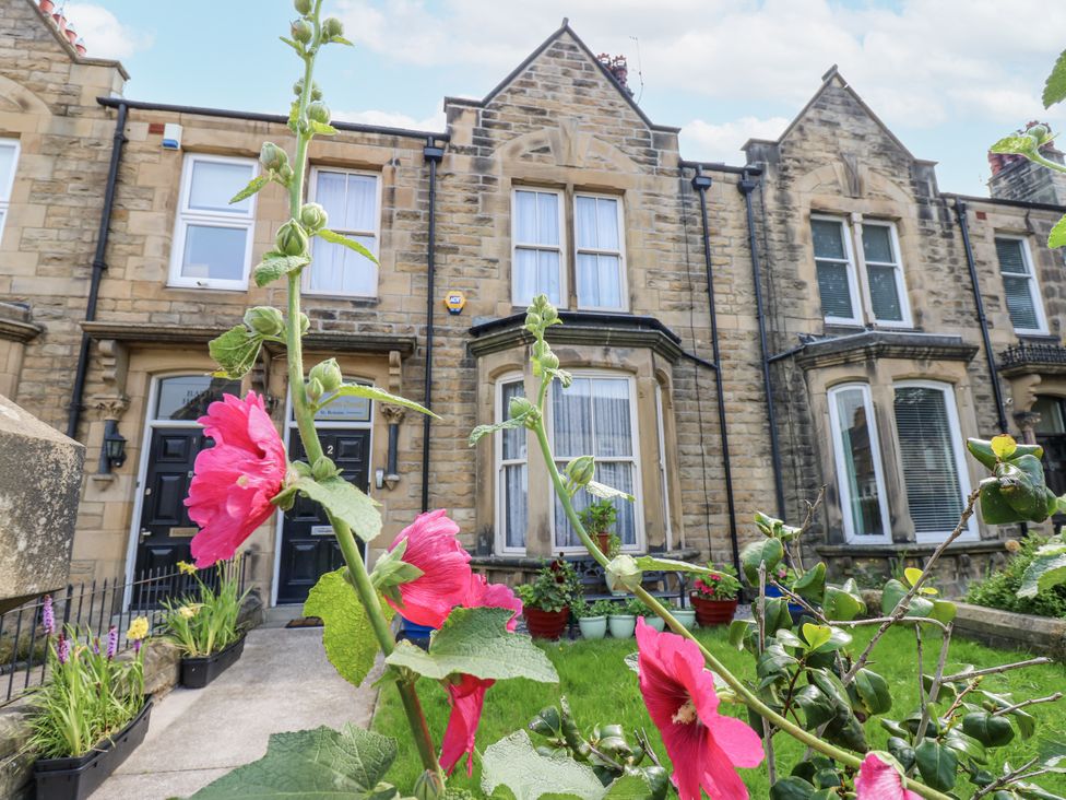 A house with flowers in the foreground at St Ronans in Bishop Auckland