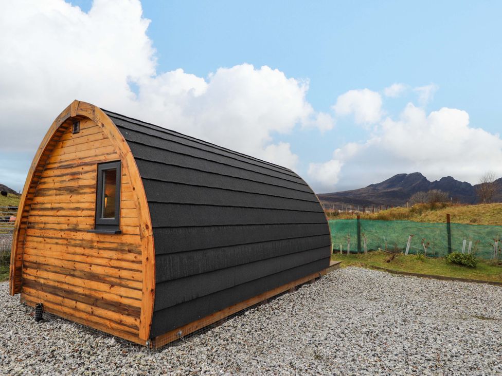 A cabin exterior at The Pod at Greenbank Isle of Skye