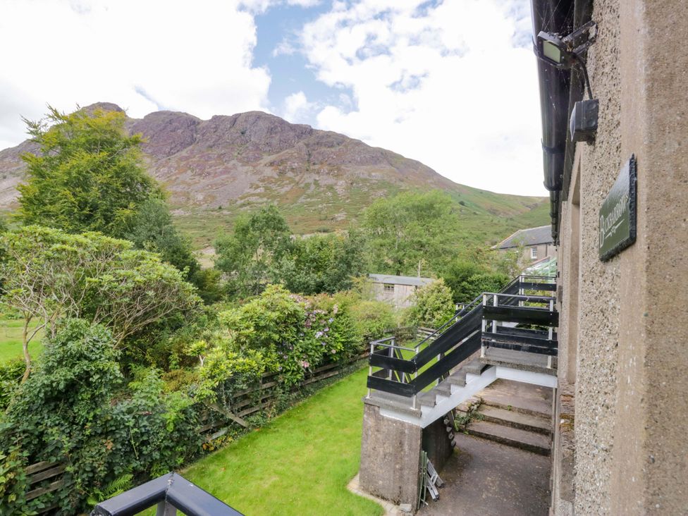 A view of a mountain and garden area at Buckbarrow in Seascale