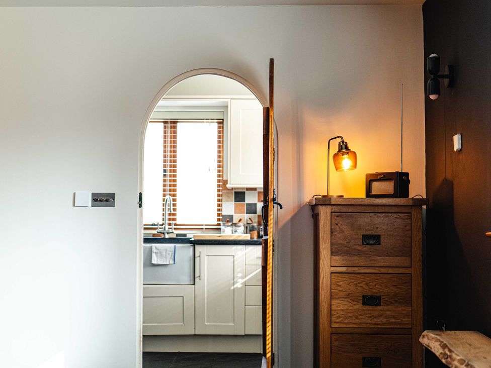 A kitchen with a drawer unit and sink at New House Barn in Bradley near Ashbourne
