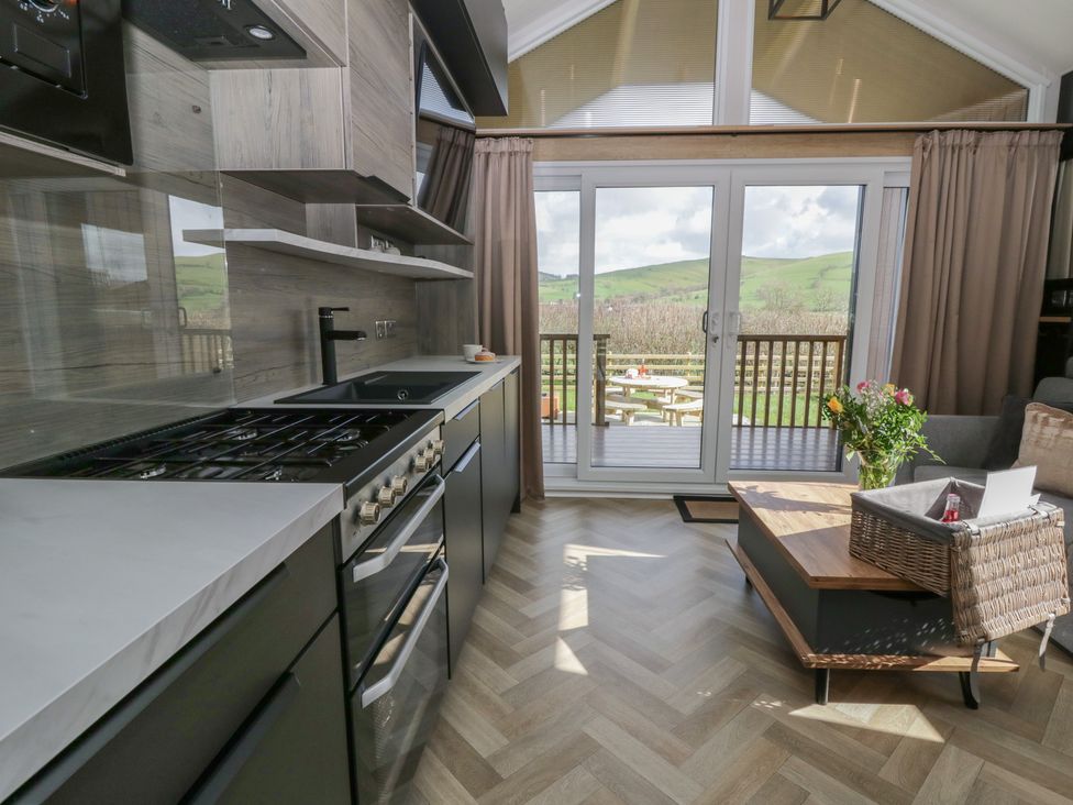 A kitchen with an oven and stove at Daverneithon 1 Near Llandrindod Wells