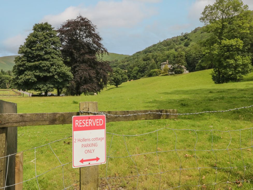 A reserved parking sign at 2 Hollens cottage in Grasmere