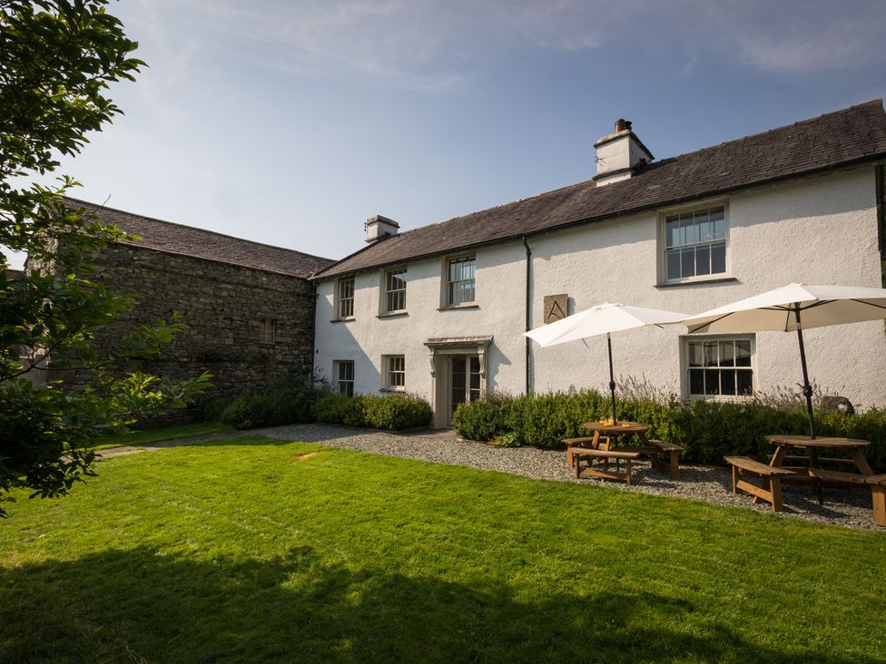 A house with a garden and benches at Souterstead in Torver near Coniston