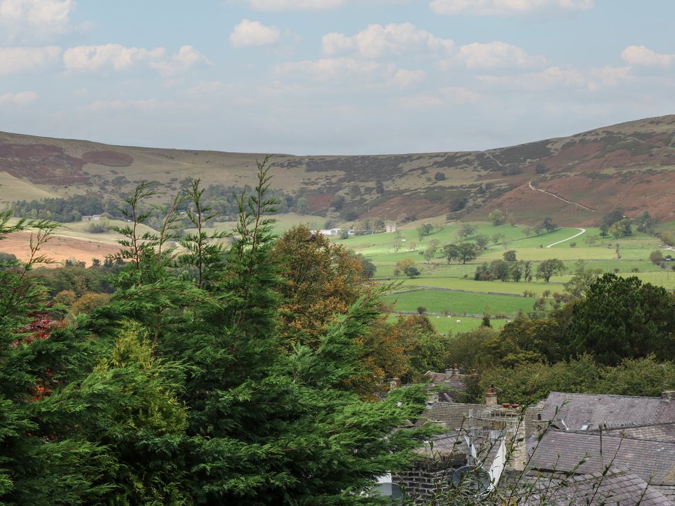 A scenic view of hills and valleys at Bradshaw House in Hope Valley