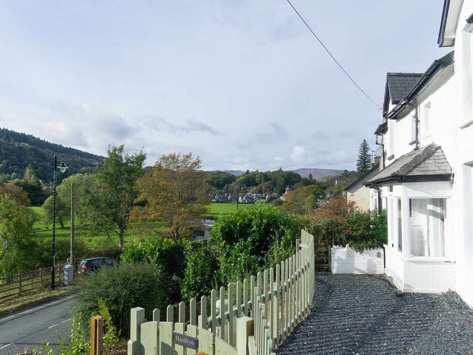 A view of a road and trees at Haulfryn in Dolwyddelan