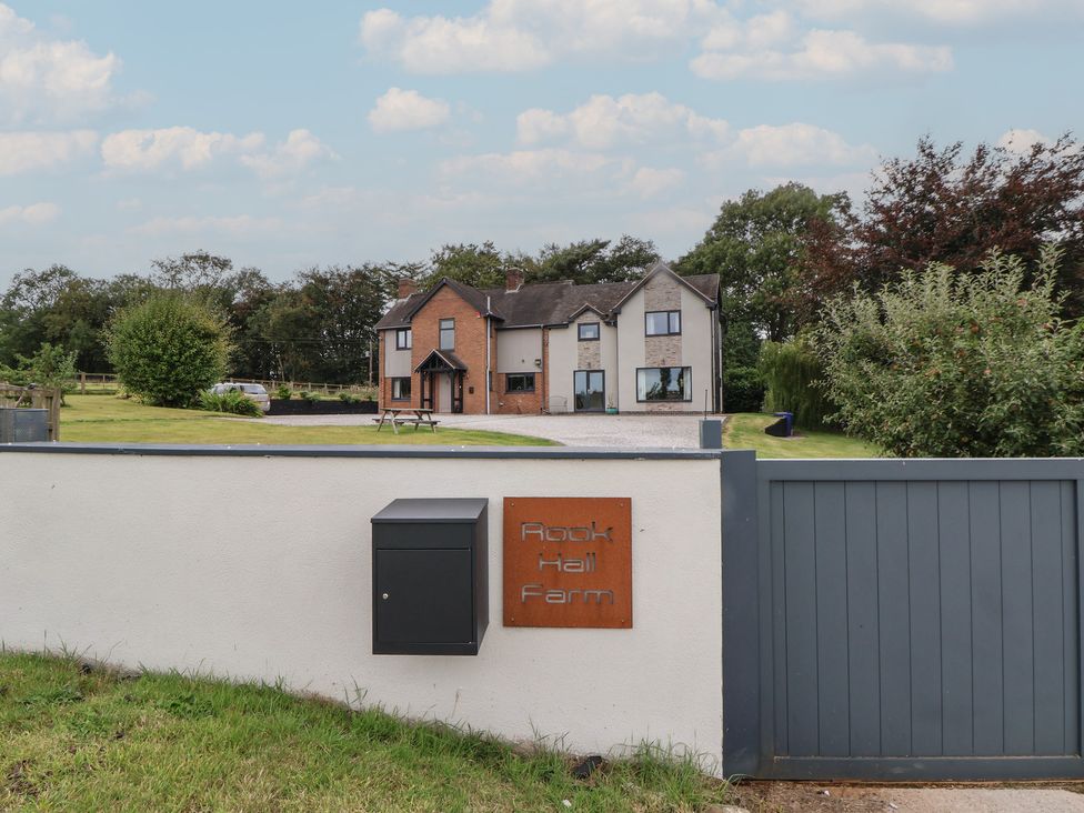 A house with a gate and mailbox at Rook Hall Farm Butterton near Newcastle-Under-Lyme