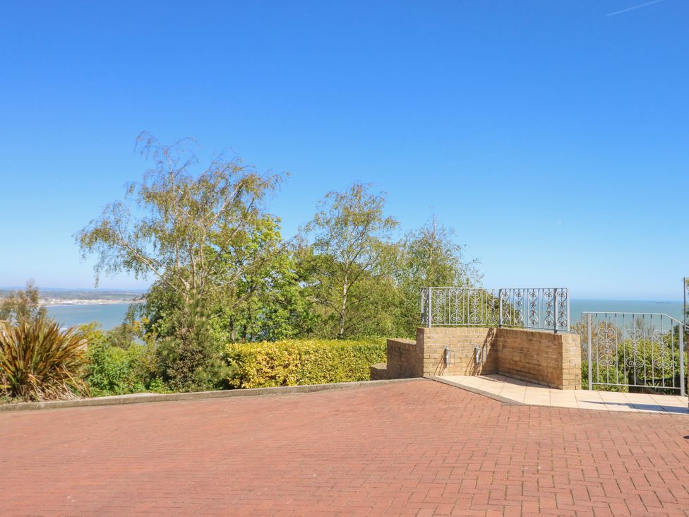 An outdoor area with a view of the ocean at 6 Priory in Shanklin