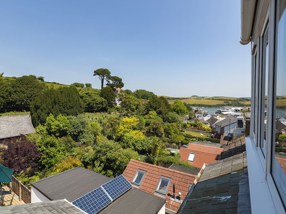 View of rooftops and greenery at Shipwrights in Salcombe