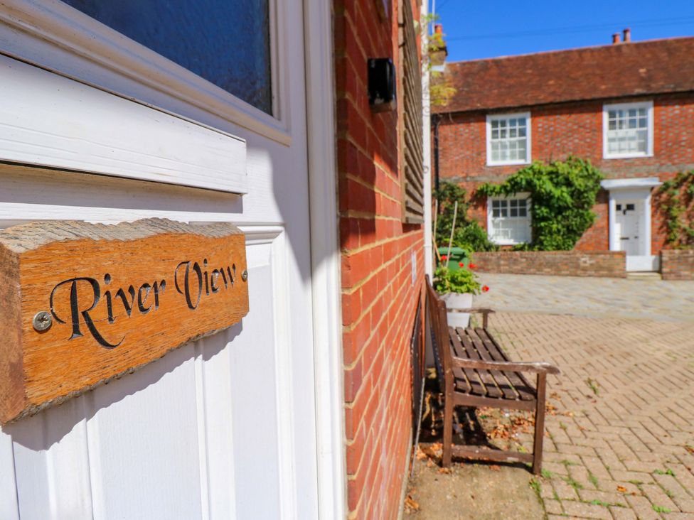 A sign reading River View near a bench at Riverview in Hamble