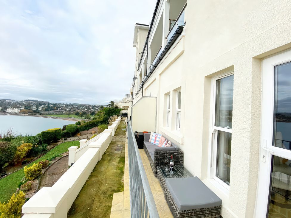 A balcony with outdoor furniture and a view at Number 1 Marina Court, Torquay