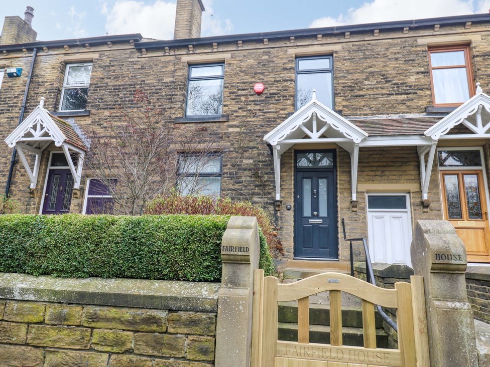 A house exterior with a front door and porch at Fairfield House Almondbury near Huddersfield