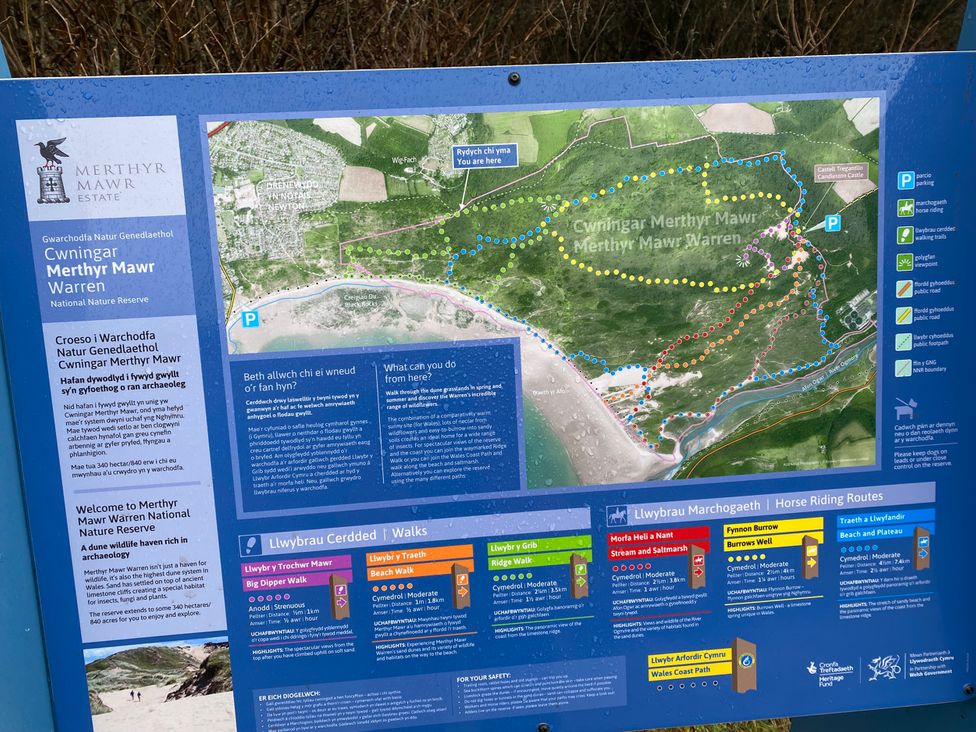 A map of Cwningar Merthyr Mawr Warren at Merthyr Mawr Estate