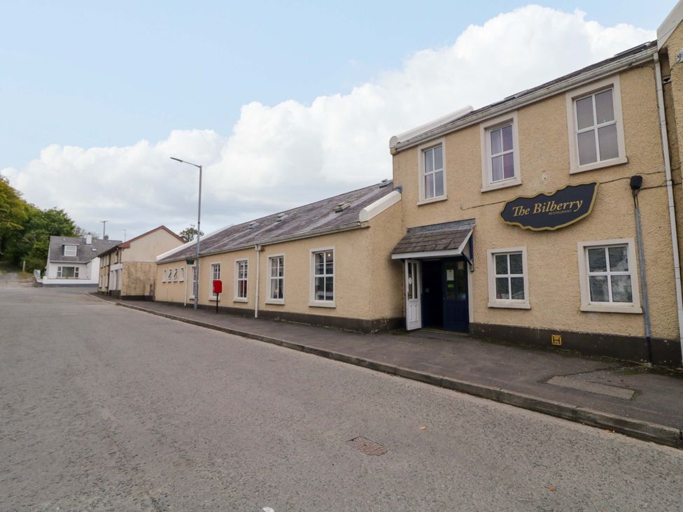 A building with a sign outside at The Bilberry in Garrison, County Fermanagh