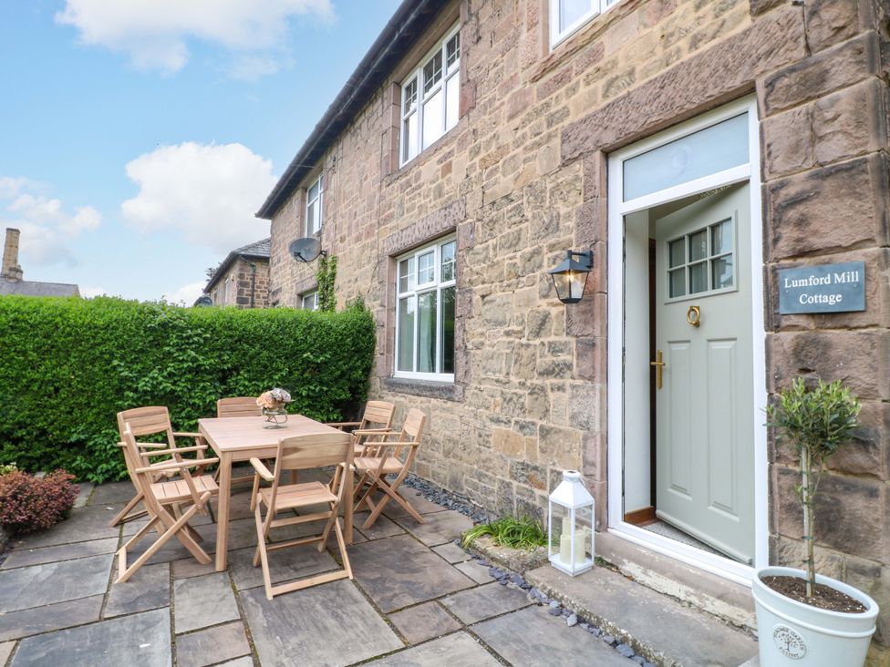An outdoor seating area at Lumford Mill Cottage in Bakewell