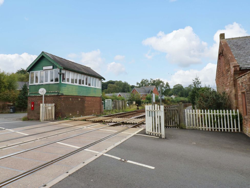 A signal box and railway tracks at Milford in Wetheral