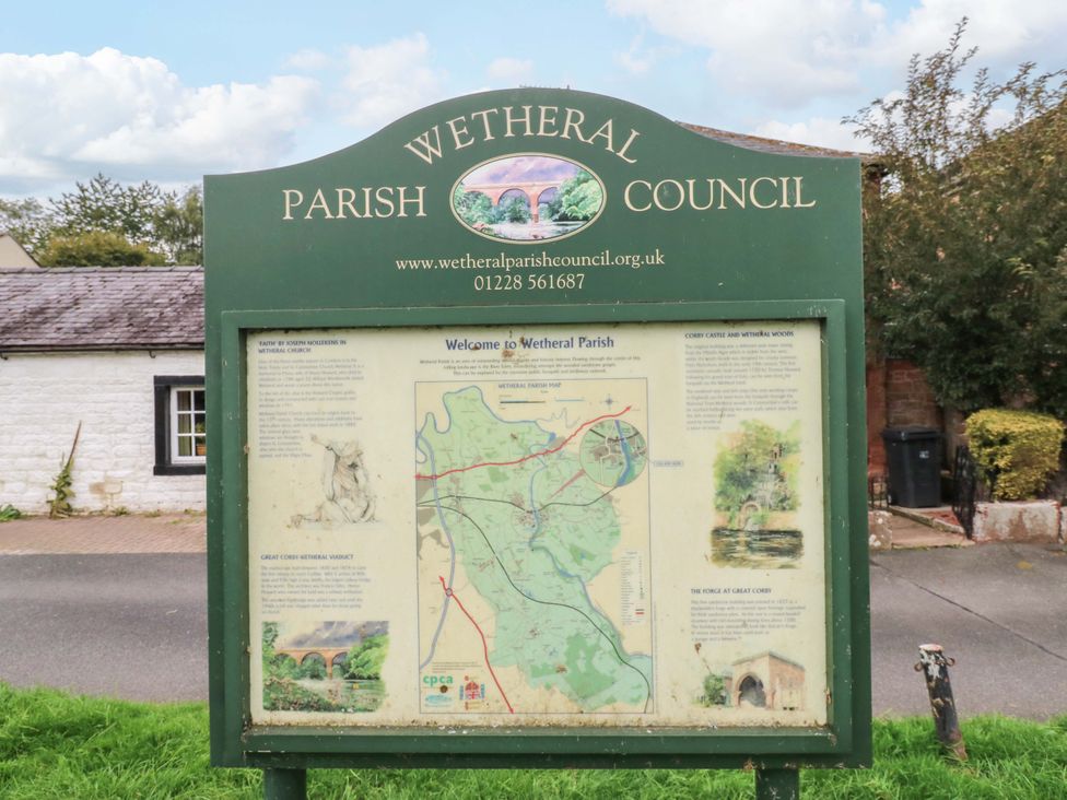 A parish council sign with a map at Milford in Wetheral