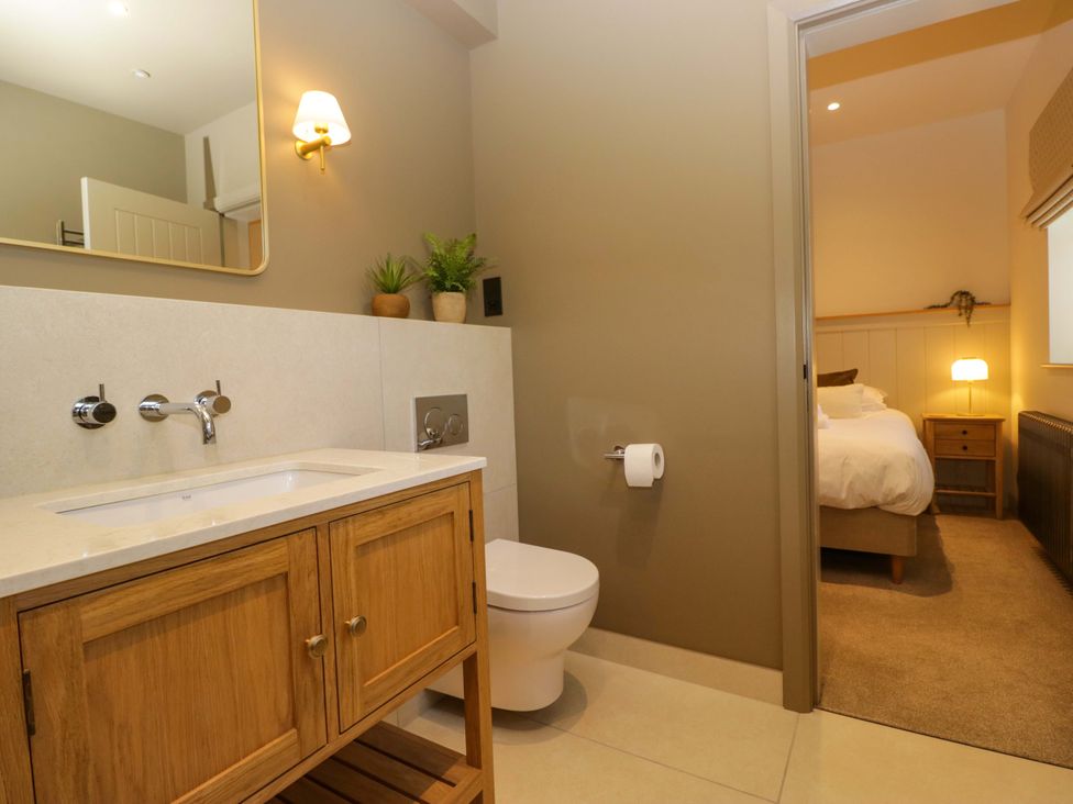 A bathroom with a sink and toilet at The Old Bunkhouse in Grasmere