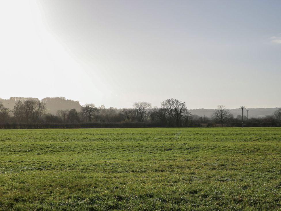 A field with trees in the background at Maud Heath's Snug East Thytherton